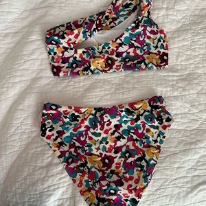 Multi color summersalt 2 piece bathing suit